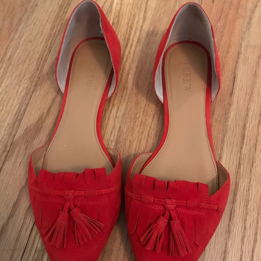 j Crew D’orsay Flat - Red Size 9
